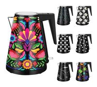 YENTEN One-Touch Electric Kettle, 1.2L Stainless Steel Personalization Kettle Electric with Auto Shut-Off, BPA-Free & Fast Boil Technology (Italian Flower)