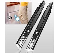 YENUO Push to Open Drawer Slides Full Extension Rail 12 14 16 18 20 22 24 inch handleless Side Mount Dresser Cabinet Bracket Replacement Ball Bearing Tracks kit Guide Runner 100lb 1Pair