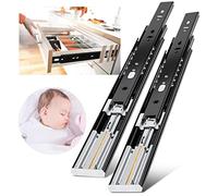 YENUO Soft Close Drawer Slides Full Extension Side Mount 12 14 16 18 20 22 24 inch Ball Bearing Metal Rails Track Guide Glides Runners Heavy Duty 100 Pound (Soft Close -1 Pair, 22 Inch)