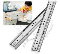 YENUO Soft Close Stainless Steel Full Extension Drawer Slides Side Mount 10 12 14 16 18 20 22 24 inch Ball Bearing Rails Track Guide Glides Runners Heavy 100lb (Stainless Soft Close-1 Pair, 16 Inch)