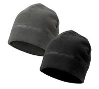 Yenvory Thermal Fleece Hat, Pack of 2, Black & Grey, Elastic Warm Running Hat, Cycling Hat for Men and Women