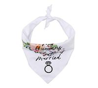 YENVWG Double Layers Dog Bandana Humans Are Getting Married Letters Floral Printed Wedding For Triangle Bibs Scarf White Valentine Neckerchief