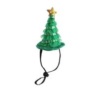 YENVWG Green Christmas Hat For Christmas Mischievous Party Hat Pet Keep Warm Hat With Adjustable Neck Strap