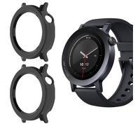 Yenwen Case for Nothing CMF Watch 3 Pro Screen Protection, 2-Piece PC Protective Case, Tempered Glass Screen Protector, HD Clear Anti-Scratch Case - Black