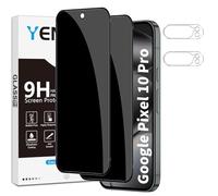 Yenwen Privacy Screen Protector for Google Pixel 10 Pro, 2 Pack Anti-Spy Tempered Glass with 2 Pack Camera Protection, 9H Hardness Protective Film HD