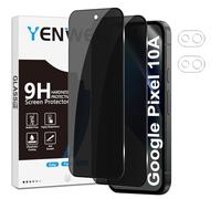 Yenwen Privacy Screen Protector for Google Pixel 10a, 2 Pack Anti-Spy Tempered Glass with 2 Pack Camera Protection, 9H Hardness Protective Film