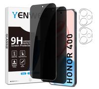 Yenwen Privacy Screen Protector for Honor 400 5G Protection, 2 Pieces Anti-Spy Tempered Glass + 2 Pieces Camera Film, Scratch-Resistant, 9H Hardness, Bubble Free