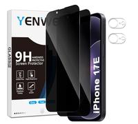 Yenwen Privacy Screen Protector for iPhone 17e, 2 Pack Anti-Spy Tempered Glass with 2 Pack Camera Protection, 9H Hardness Protective Film HD