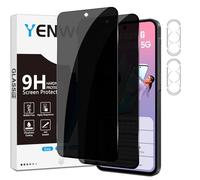 Yenwen Privacy Screen Protector for Samsung Galaxy A37 5G, 2 Pack Anti-Spy Tempered Glass with 2 Pack Camera Protection, 9H Hardness Protective Film