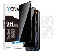 Yenwen Privacy Screen Protector for Xiaomi 15T / 15T Pro 5G for Tempered Glass, 2 Pieces Privacy Screen and 2 Pieces Camera Protection, 9H Hardness Privacy Screen Protector Film Anti Spy Privacy