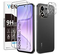 Yenwen Screen Protector for Honor 600 Smart 5G for Tempered Glass, Pack of 2 Screen Protectors with 2 Camera Protection, 9H Hardness Protective Glass, Mobile Phone Film HD Clear Tempered Glass Screen