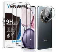 Yenwen Screen Protector for Honor Magic 7 Lite, 2 Pack of Tempered Glass with 2 Camera Protection for Honor Magic7 Lite, 9H Hardness Protective Glass Mobile Phone Film HD Clear