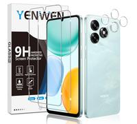 Yenwen Screen Protector for Honor X5C Plus 4G for Tempered Glass, Pack of 2 Screen Protectors with 2 Camera Protection, 9H Hardness Protective Glass Mobile Phone Film HD Clear Tempered Glass