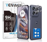 Yenwen Screen Protector for Motorola Moto Edge 50 Neo, 2 Pack of Tempered Glass with 2 Camera Protection, 9H Hardness Protective Glass Mobile Phone Film HD Clear