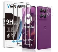 Yenwen Screen Protector for Motorola Moto Edge 60 Pro for Tempered Glass, Pack of 2 Screen Protectors with 2 Camera Protection, 9H Hardness Protective Glass Mobile Phone Film HD Clear Tempered Glass