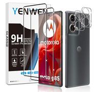 Yenwen Screen Protector for Motorola Moto G85 5G, 2 Pack of Tempered Glass with 2 Camera Protection, 9H Hardness Protective Glass Mobile Phone Film HD Clear