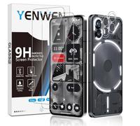Yenwen Screen Protector for Nothing Phone 2, 2 Pack of Tempered Glass with 2 Camera Protection, 9H Hardness Protective Glass Mobile Phone Film HD Clear