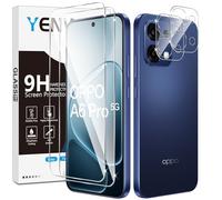 Yenwen Screen Protector for OPPO A6 Pro, 2 Pieces Tempered Glass with 2 Pieces Camera Lens Protector, 9H Hardness Ultra Resistant Tempered Glass