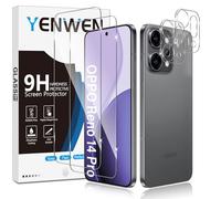 Yenwen Screen Protector for Oppo Reno 14 Pro 5G, 2 Pieces Tempered Glass with 2 Pieces Camera Lens Protector, 9H Hardness Ultra Resistant Tempered Glass