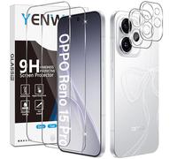 Yenwen Screen Protector for OPPO Reno 15 Pro Max, 2 Pack of Tempered Glass with 2 Camera Protection, 9H Hardness Protective Glass Phone Film HD Clear