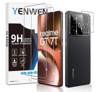 Yenwen Screen Protector for Realme GT 7T 5G, 2 Pieces Tempered Glass with 2 Pieces Camera Lens Protector, 9H Hardness Ultra Resistant Tempered Glass