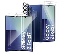 Yenwen Screen Protector for Samsung Galaxy Z Fold 7, Pack of 2 + 2 + 2 Screen Protectors with Soft Hydrogel Screen Protector and Camera Protection, 9H Hardness Protective Glass HD Clear Glass for