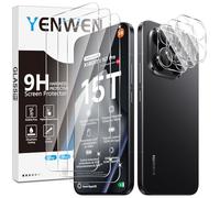 Yenwen Screen Protector for Xiaomi 15T 5G / 15T Pro 5G, 3 Pack of Tempered Glass with 3 Camera Protection, 9H Hardness Protective Glass Mobile Phone Film HD Clear