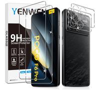 Yenwen Screen Protector for Xiaomi Poco F6 Pro for Tempered Glass, Pack of 2 Tempered Glass Screen Protectors with 2 Camera Protection, 9H Hardness Protective Glass Anti-Scratch Glass Mobile Phone