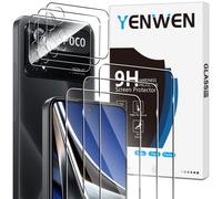 Yenwen Screen Protector for Xiaomi Poco X4 Pro 5G, Pack of 3 Screen Protectors with 3 Camera Protection, 9H Hardness Tempered Glass Anti-Scratch Protective Glass Anti-Bubble-Free Glass Film
