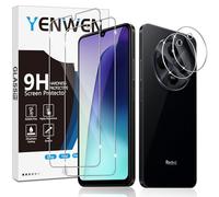 Yenwen Screen Protector for Xiaomi Redmi 14C / POCO C75, 2 Pack of Tempered Glass with 2 Camera Protection for Redmi 14 C/POCO C 75, 9H Hardness Protective Glass Mobile Phone Film HD Clear
