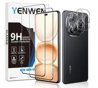 Yenwen Tempered Glass for Honor Power Protection, 2 Pieces Tempered Glass Screen Protector + 2 Pieces Camera Film, Scratch-Resistant, 9H Hardness, Bubble Free
