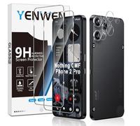 Yenwen Tempered Glass for Nothing CMF Phone 2 Pro, 2 Pieces Screen Protector Film and 2 Pieces Rear Camera Protector, Anti Scratch, 9H HD Hardness, Bubble-Free