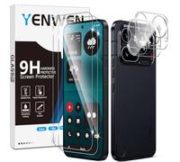Yenwen Tempered Glass for Nothing Phone 4a Pro, 2 Piece Screen Protector Film and 2 Pieces Rear Camera Protector, 2.5D Glass Protector, Anti-Scratch, 9H HD Glass Hardness, Bubble-Free
