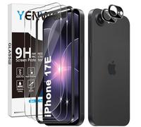 Yenwen Tempered Glass Screen Protector for iPhone 17e 5G, Pack of 2 Screen Protectors with 2 Camera Protection for iPhone 17 e, 9H Hardness Protective Glass Mobile Phone Film HD Clear Tempered Glass