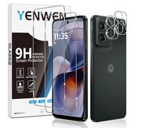 Yenwen Tempered Glass Screen Protector for Motorola Moto G55 5G, Pack of 2 with 2 Camera Protection, 9H Hardness, Anti-Fingerprint, Waterproof, Easy Installation