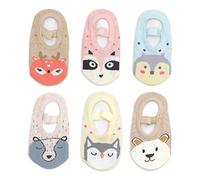 Yenzat Baby Toddler Anti Slip Non Skid Socks with Grip for Infant Girls Slippers 6 Pairs, Cartoon Animal 6 Pairs, 1-3 Years