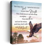 YEOION Inspirational Christian Wall Decor,But They that Wait Upon the Lord Shall Renew Their Strength Bible Verses Canvas Poster Print Wall Art,Scripture Home Office Bedroom Decoration W613