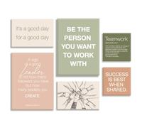 YEOION Office Inspirational Wall Art,Teamwork Canvas Wall Art for Office,Motivational Office Wall Decor,Positive Quotes Wall Decor for Office,Office Canvas Wall Art Set of 6, 11INx15INx0.4IN, colours