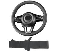 Yeolpise Hand Sewn Microfiber Leather Steering Wheel Cover on Wrap,Fit for 2017 2018 Mazda 3/2017-2020 Mazda CX-5 Mazda 6/2016-2020 CX-9/2018 2019 2020 CX-3