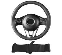Yeolpise Hand Sewn Microfiber Leather Steering Wheel Cover on Wrap,Fit for Mazda 3 2014-2016 Mazda 6 2014-2016 Mazda 2 2015-2017 CX-3 2016-2017 CX-5 2013-2016 for Scion iA 2017