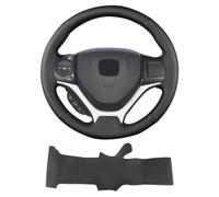Yeolpise Hand Stitch Steering Wheel Cover on Wrap with Microfiber Leather Fit for Honda Civic Sport 2015/Civic Tourer 2014/Civic Sedan Natural Gas Hybrid 2013/Civic Si Sedan Coupe Hybrid HF Coupe 2012