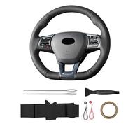 Yeolpise Hand Stitched Steering Wheel Cover Fit for Hyundai 2015 Sonata Non-Slip Breathable Microfiber Leather Steering Wheel Cover DIY Hand Stitched Car Interior Accessories