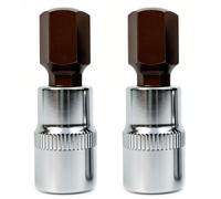 YEOLYTA 2Pcs 3/8" Drive 12mm Hex Bit Socket,12mm Allen Socket,S2 Steel Head,CR-V Steel Hex Bit Socket for Slide Bar, Ratchet Wrench, Extension Rod, Impact Drill and Home Repair,Metric