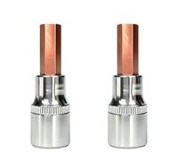 YEOLYTA 2Pcs 3/8" Drive 8mm Hex Bit Socket,8mm Allen Socket,S2 Steel Head,CR-V Steel Hex Bit Socket for Slide Bar, Ratchet Wrench, Extension Rod, Impact Drill and Home Repair,Metric