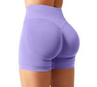 YEOREO SoftHue Invisible Scrunch Butt Gym Workout Women's Sports Shorts, light purple, M