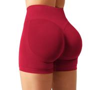 YEOREO SoftHue Invisible Scrunch Butt Gym Workout Women's Sports Shorts, Savvy Red, S