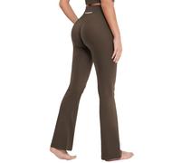 YEOREO Women's Flare Leggings, Invisible Scrunch Butt Sports Leggings, High Waist, Lightweight Flared Trousers, Workout Yoga Trousers, Long Push Up Opaque Sports Trousers, XS