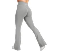 YEOREO Workout Mini Flare Leggings Women's Invisible Scrunch Flared Trousers Push Up Sports Leggings High Waist Bootcut Seamless Fitness Leggings Gym Yoga Leggings, lightgrey, S