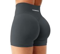 YEOREO Workout Shorts Women Butt Lifting 4.5" Seamless Invisible Scrunch High Waist Gym Tummy Control Biker Shorts Sport Short Asphalt ash M