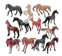 Yeory 12Pcs/Set Horse Figurines, Artificial & Realistic World Famous Horse Statue, PVC Toys, Educational & Decorative, Gifts for Kids, Toy Horses